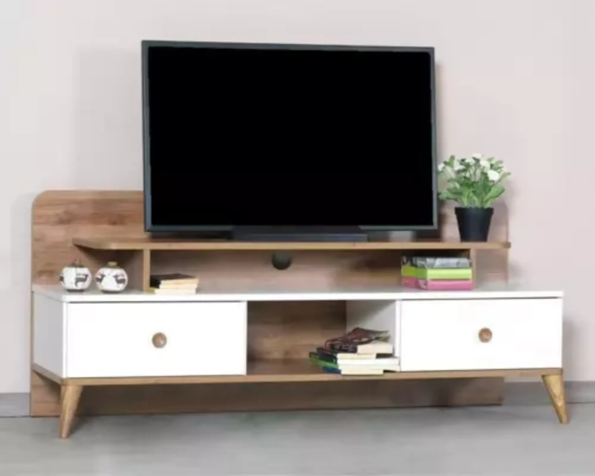 Möbel TV Ständer Wohnzimmer Einrichtung Braun Design Einrichtung