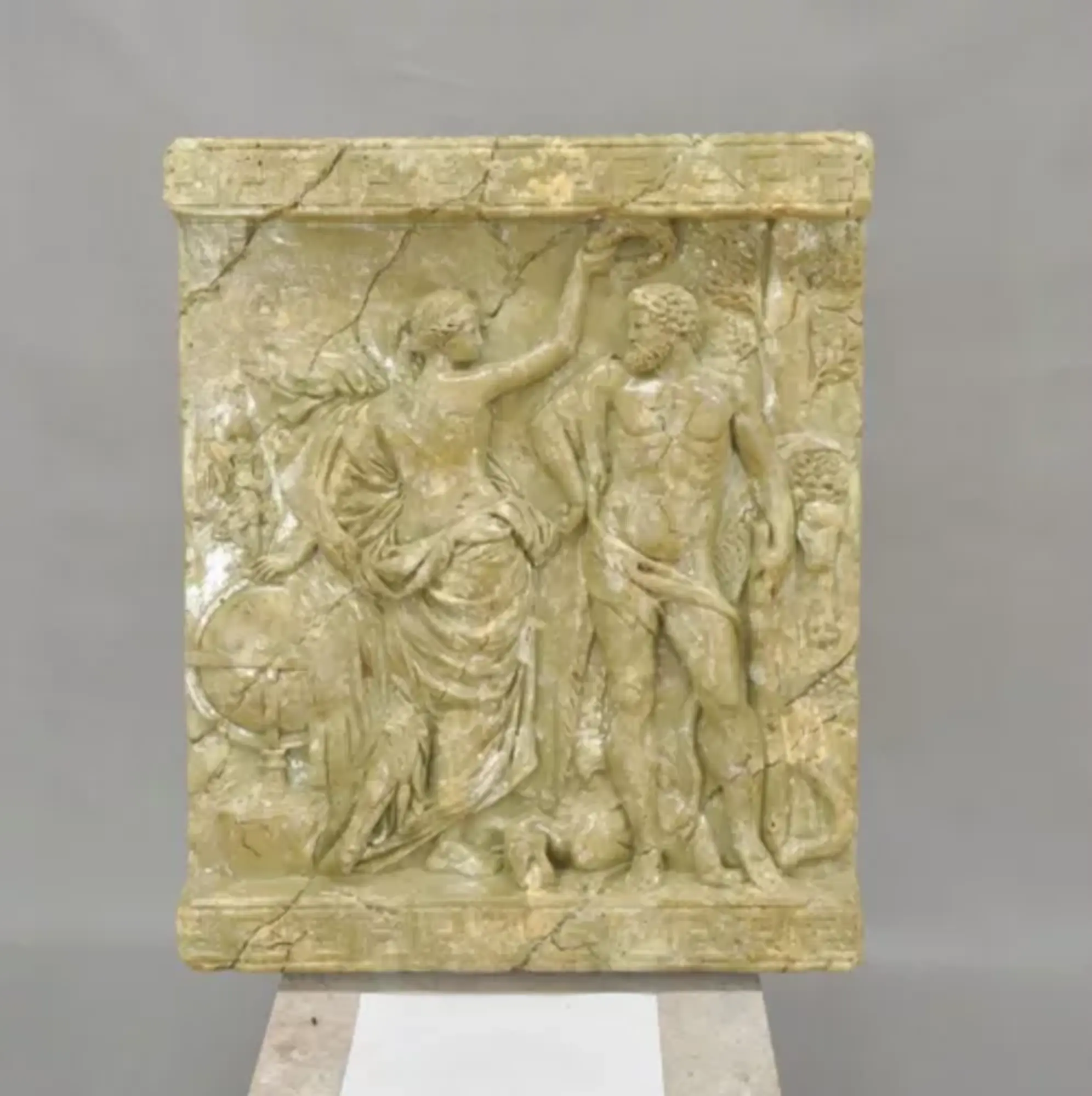 Herkules Wandrelief Antik Stil Relief Wand Gemälde Antike Handarbeit Gott Bild