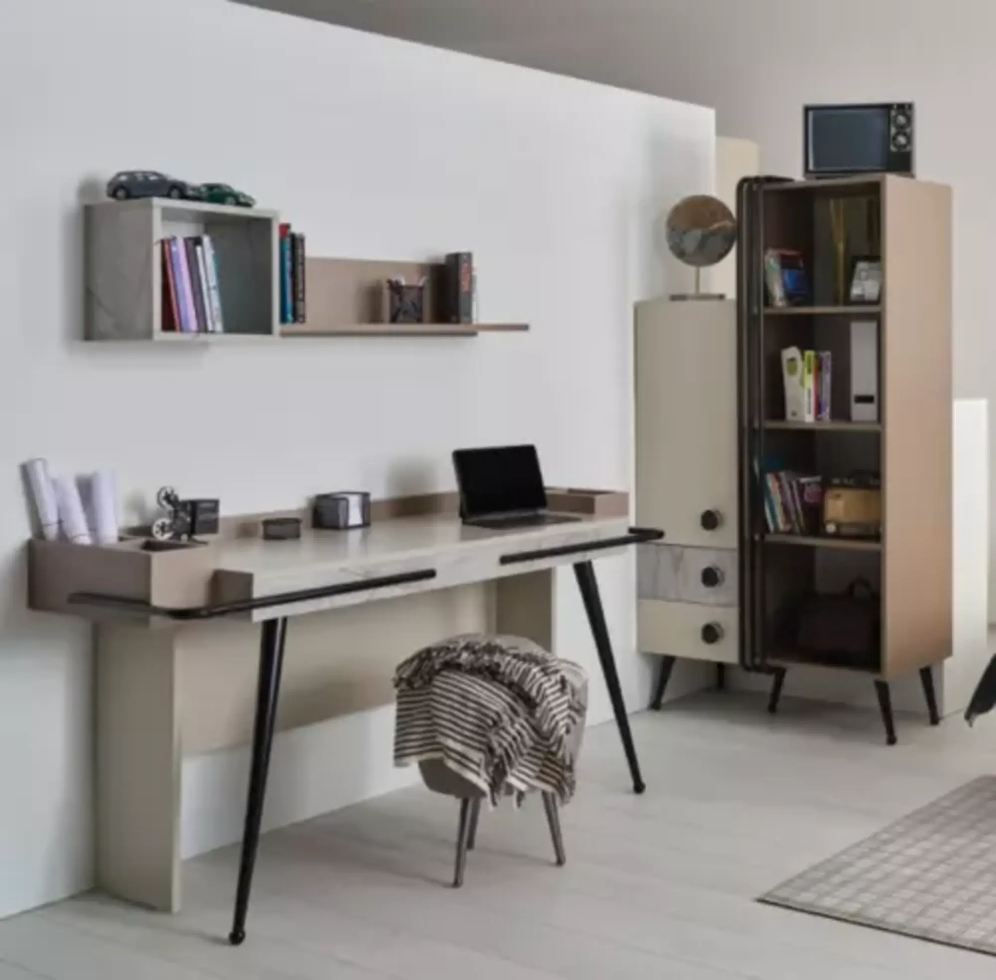 luxuriöse Büromöbel Set Arbeitszimmer Tisch Regal moderne stilvolle Möbel