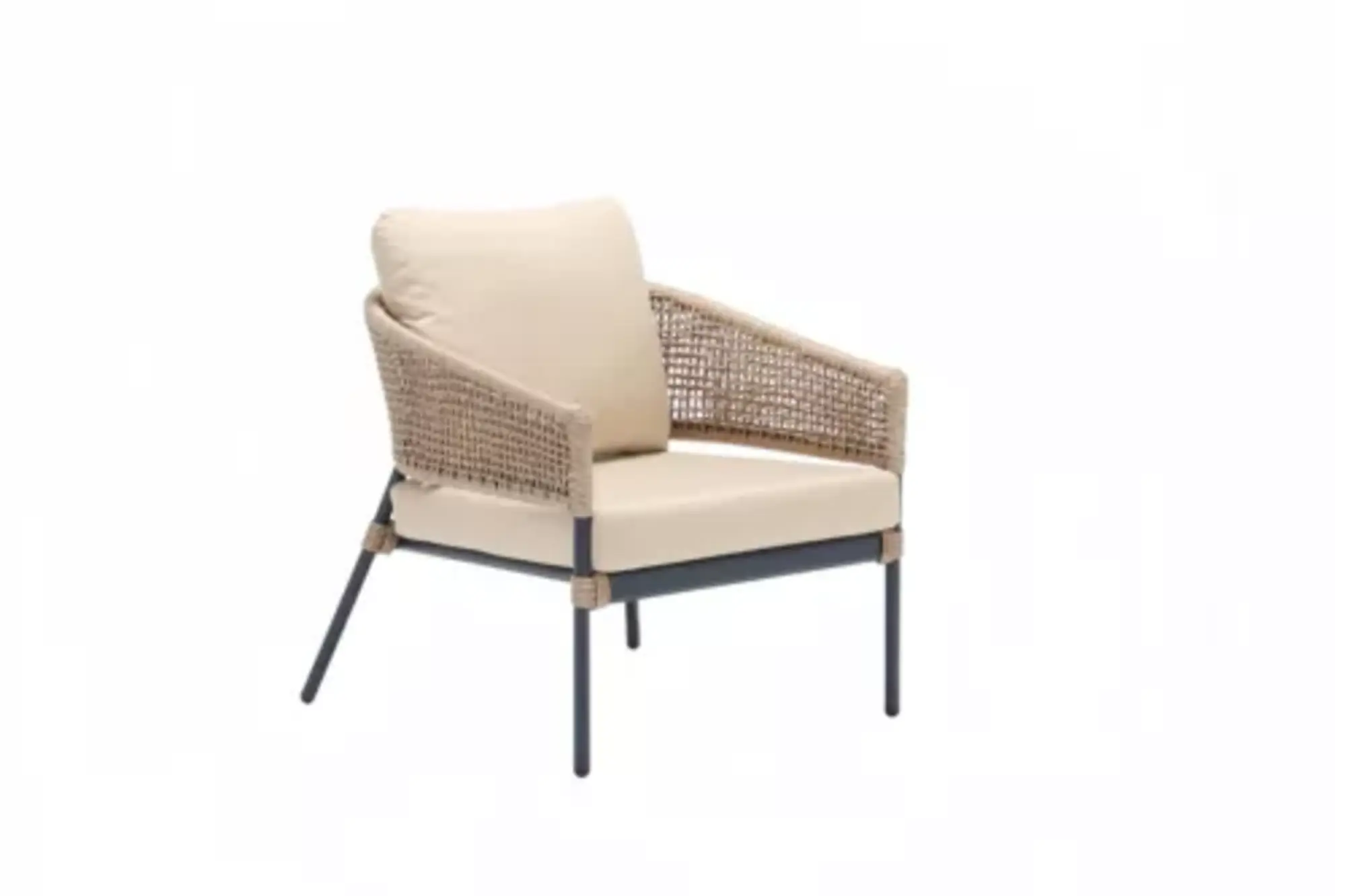 Sessel Beige Elegantes Terrasse Design Möbel Modern Hochwertig Rattan Sessel