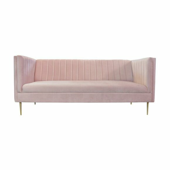 3 Sitzer 180cm Luxus Bank Sofa Couch Rosa Wohnzimmer Kanzlei Möbel Textil Sofas
