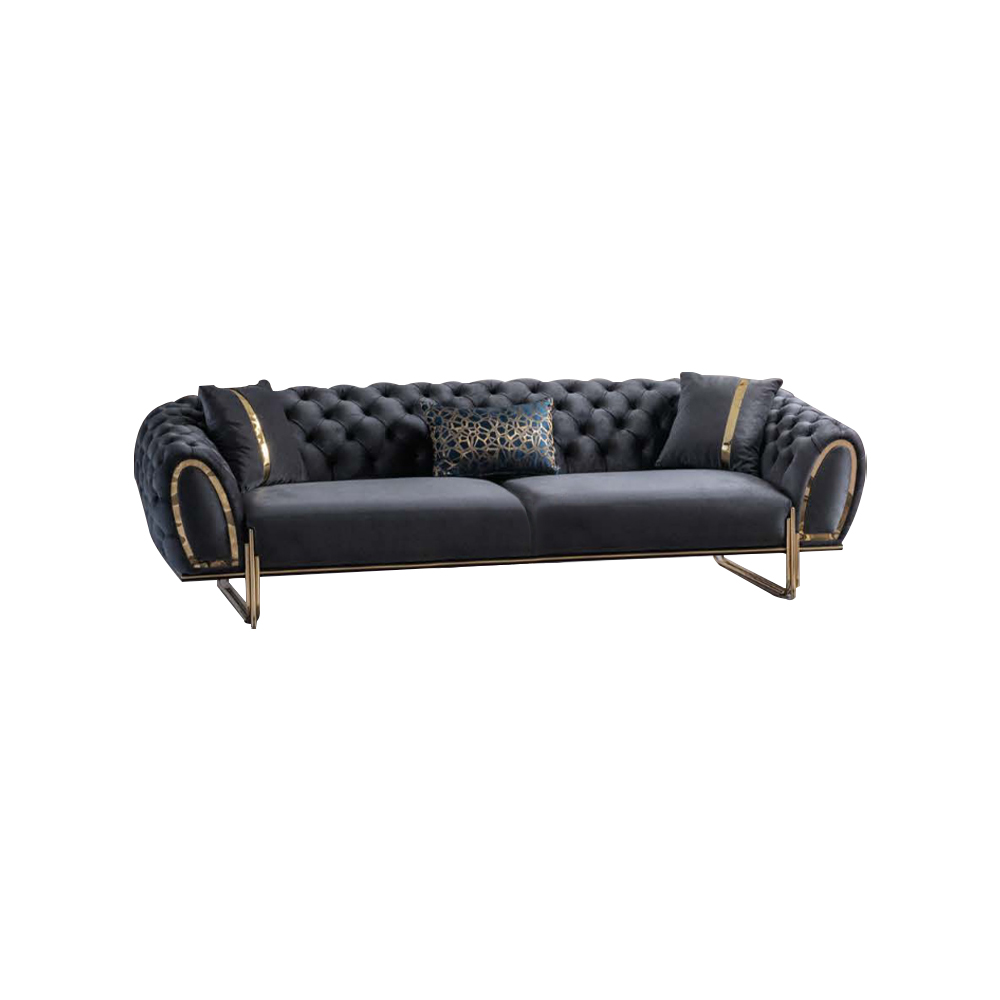 Chesterfield Schwarze Polstergarnitur Moderne Sofas Couch
