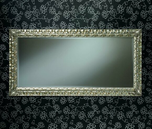 Klassischer Wandspiegel Holzrahmen Spiegel Möbel 182x92 Glas Rahmen Wand Holz Neu