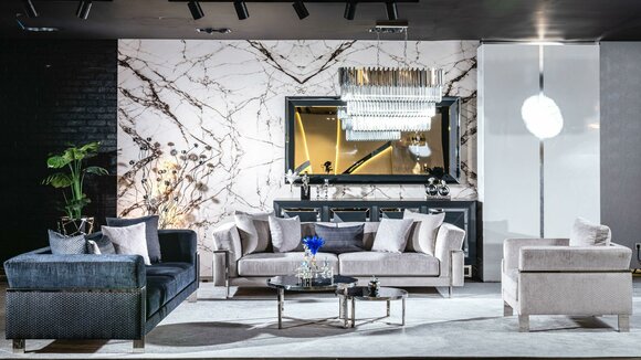 Set Sofagarnitur 3+3+1+ Anrichte Couchtisch Beistelltisch Wohnzimmer