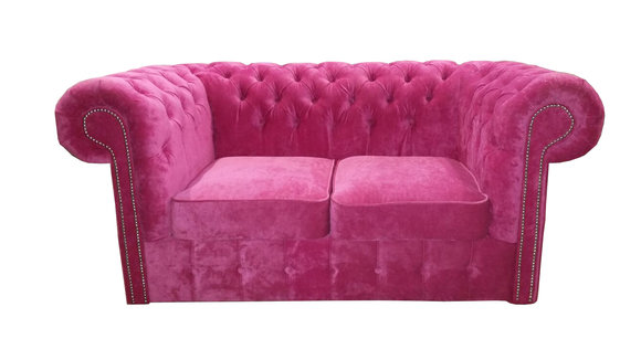 Chesterfield Textil Samt Stoff Sofa Couch Polster 2 Sitz Klassische
