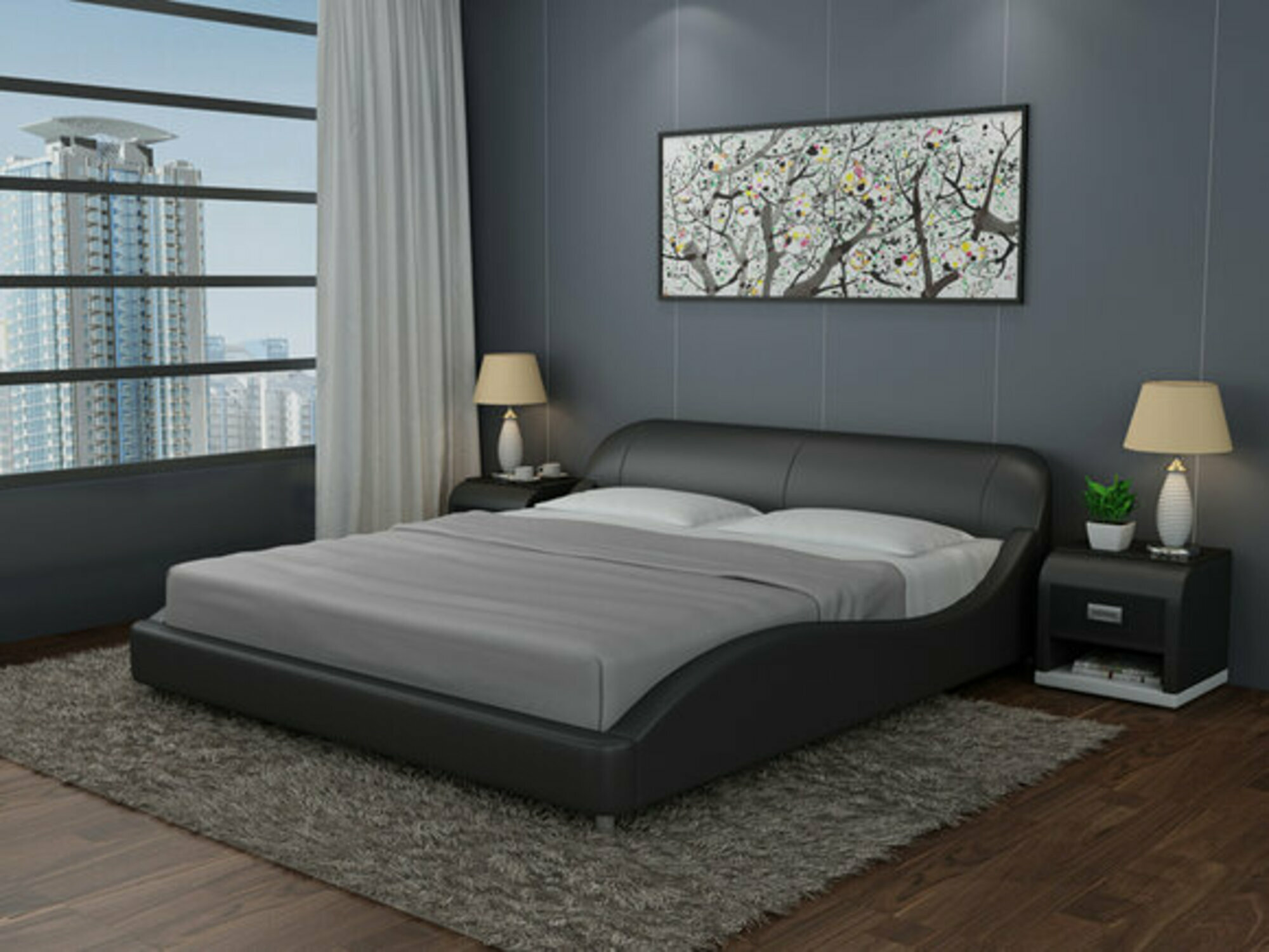 Design Leder Bett Luxus Polster Betten Doppel Modernes Ehe 140/160/180 LB8822