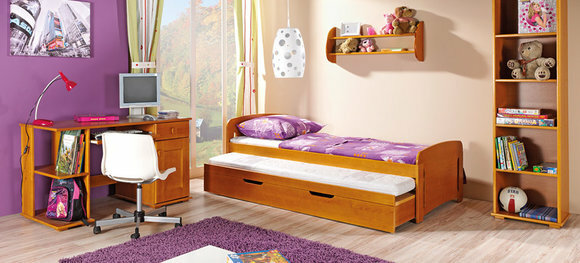 Bett mit Bettkasten Doppelbett 2 x Betten Kinderbett Jugendbett Stauraumbett