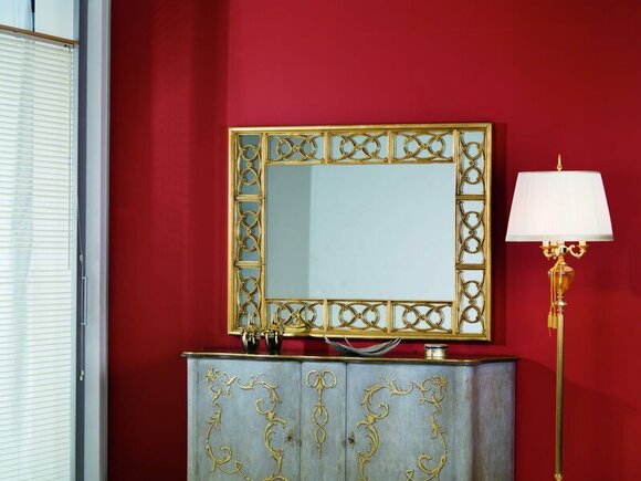 Klassischer Designer Spiegel Wandspiegel Barock Rokoko 150x114cm Holz Rahmen
