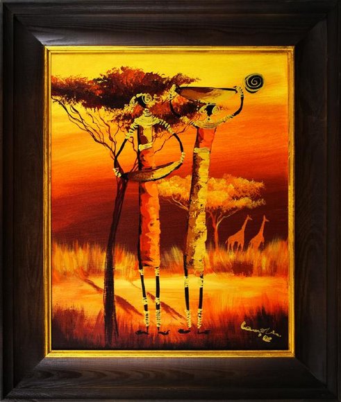 Afrika Keilrahmen Handarbeit Ölbilder Ölbild Bild Bilder Gemälde Ölgemälde G16155