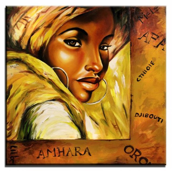 Afrika Holzrahmen Handarbeit Ölbilder Gemälde Leinwand Ölbild Bild Bilder G00537