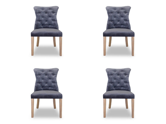 4x Stühle Stuhl Polster Design Chesterfield Garnitur Sessel Komplett Set Ashley