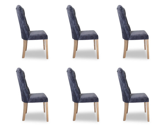 6x Stühle Stuhl Polster Design Chesterfield Garnitur Sessel Komplett Set Ashley