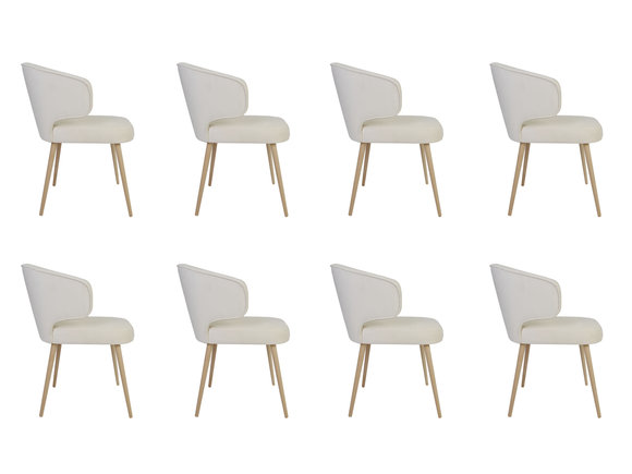 8x Stühle Stuhl Polster Design Lounge Club Sitz Lehn Garnitur Sessel Barca