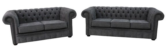 Chesterfield Couch Polster Sofas Sofa Couchen Leder Sofagarnitur 3+2