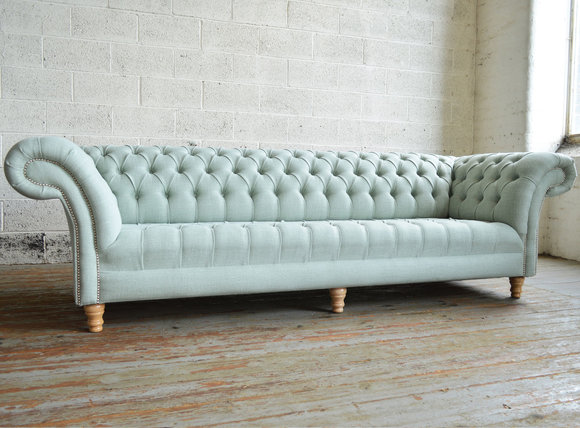 XXL Big Sofa Couch Chesterfield 245cm Polster Sofas 4 Sitzer Leder