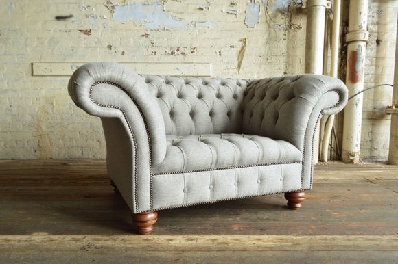 Chesterfield Sessel Fernseh Design Polster Sofa Couch Chesterfield Textil