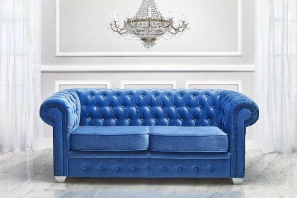 Chesterfield Design Luxus Polster Sofa Couch Sitz Garnitur Leder Textil