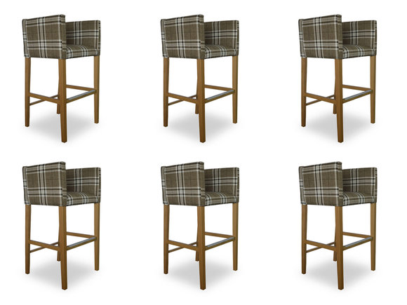 6x Barhocker Eck Stuhl Sessel Stühle Hocker Tresen Stuhl Polster Set Caro