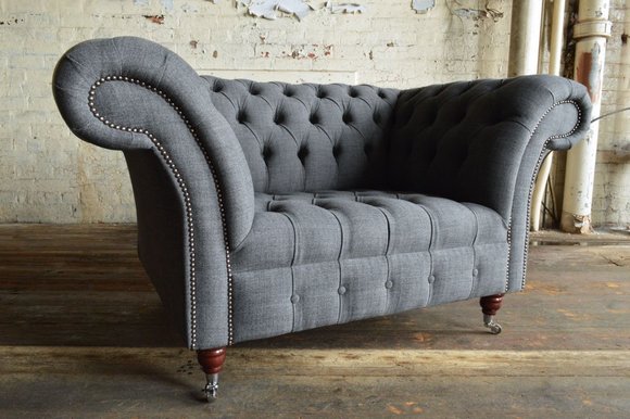 Chesterfield Sessel Fernseh Design Polster Sofa Couch Chesterfield Textil