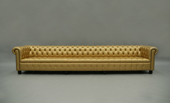 XXL Big Sofa Couch Chesterfield 480cm Polster Sofas 9 Sitzer Leder