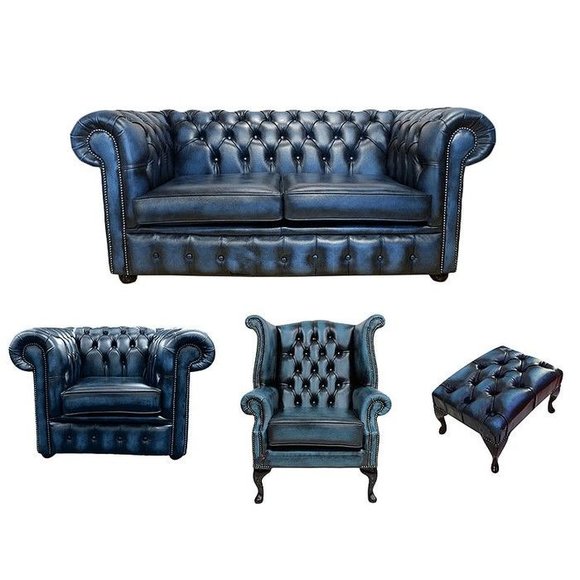 Sofagarnitur Chesterfield Design Set Polster Couch Garnituren Leder