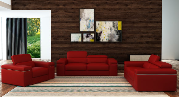 XXL Big 3 Sitzer (ohne 2+1) Sofa Couch Polster Sofas Leder Sitz Design