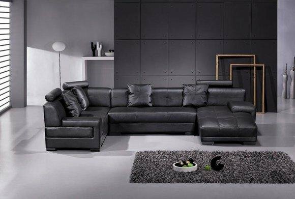 Ledersofa Couch Wohnlandschaft Ecksofa Eck Garnitur Design Modern