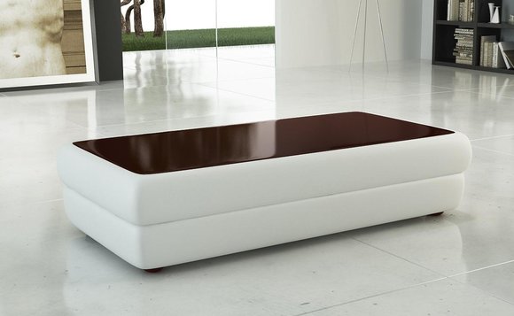 Klassischer designer Couchtisch Wohnzimmer Möbel Leder Beistelltisch