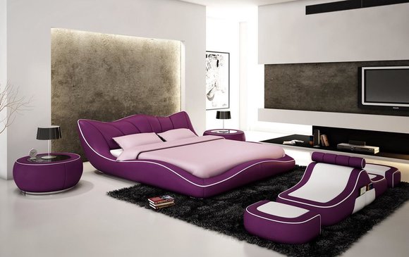 Modernes Design Bett XXL Betten Luxus Stil Doppel Hotel Leder