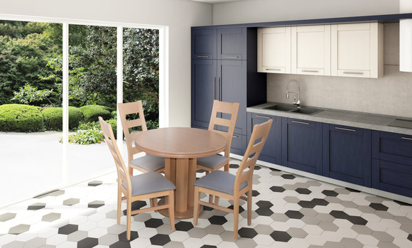 Designer Tisch + 4 Stühle Garnituren Komplett Wohnzimmer Esszimmer Stuhl