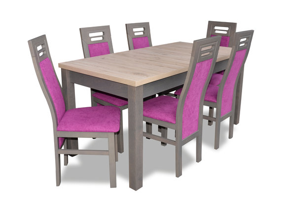 Moderne Esszimmer Holz Tisch Stuhl Garnitur Komplett Set 7 teiliges Set Stühle
