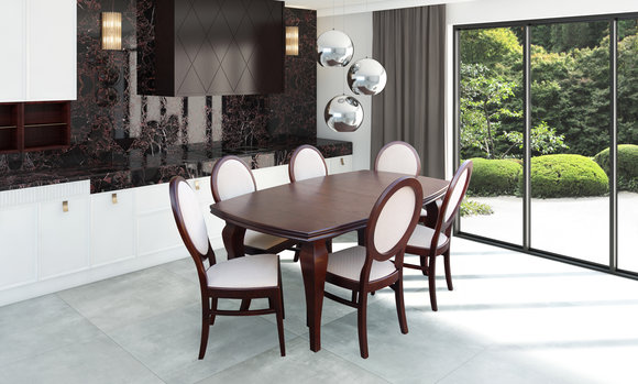 Esstisch 6 Stühle Sitzgarnitur Tisch Stuhl Set Esszimmer Garnituren Design