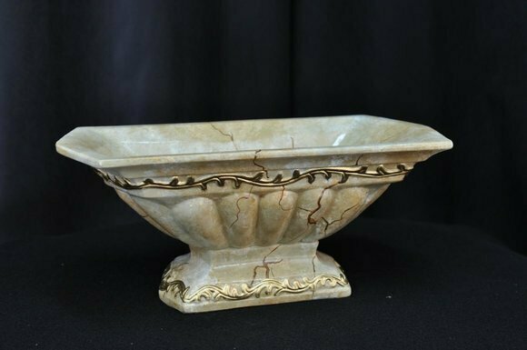 Design XXL Obst Schale Vase Ellipse Vasen Antik Schalen Deko Dekoration
