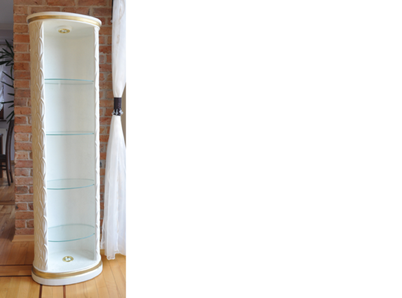 XXL Vitrine Bar Regal Glas Bodenfase Schrank Vitrinen Säule181,5 cm 1883