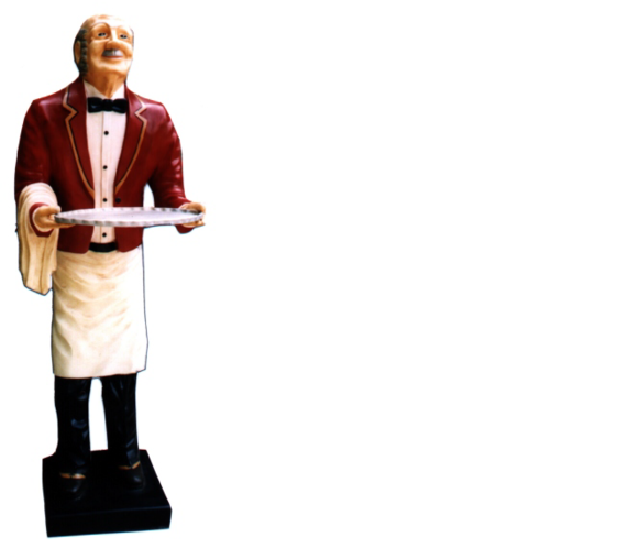Kellner Figur Statue Skulptur Figuren Skulpturen Dekoration Servier Ständer