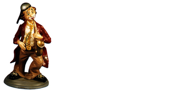 Design Clown Saxophon Figur Statue Skulptur Figuren Skulpturen Dekoration
