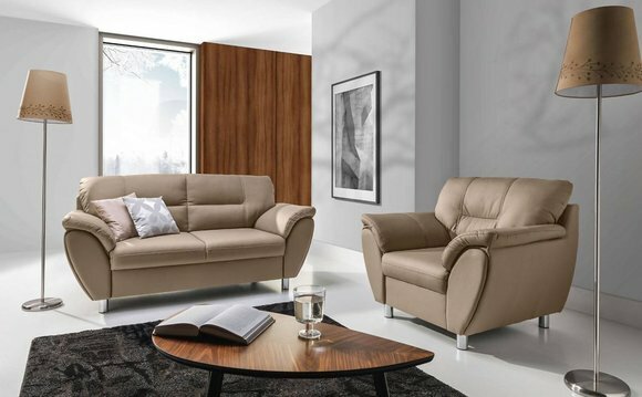 Design 2 Sitzer Relax Sofas Sofa Textil Polster Couch Stoff Couchen Lounge
