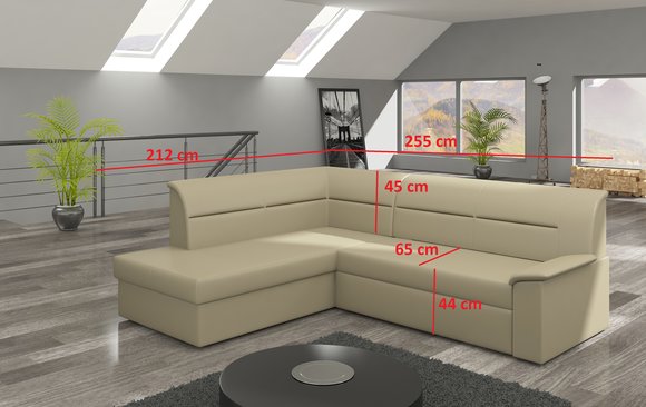 Design Ecksofa Elano L-form Bettfunktion Couch Leder Textil Sofas Neu