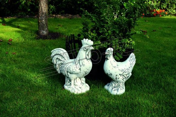 Garten Dekoration Huhn Terrasse Stein Figuren Figur Deko Statue Skulptur