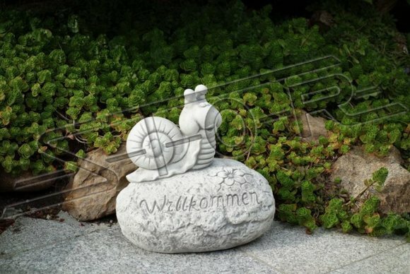 Schild Welcome Schnecke Willkommens Schilder Garten Figur Statue