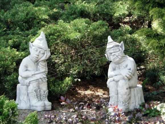 Zwerg Statue Statuen Skulpturen Figur Dekoration Garten Terrasse Stein