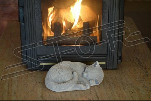 Garten Dekoration Katze Terrasse Stein Figuren Figur Deko Statue Skulptur