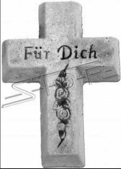 Grabengel Kreuz Grab Deko Grabschmuck Stein Dekoration Statue
