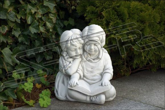 Junge & Mädchen Lesen Garten Dekoration Kinder Figur Figuren Statue