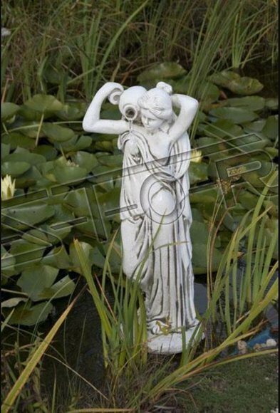 Gartenfigur "Frau Fontaine" 76cm Teichfigur Menschen Steinguss Gartendeko