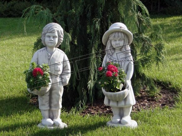 Figur Blumenkübel Pflanz Kübel Dekoration Figur Blumentöpfe Garten
