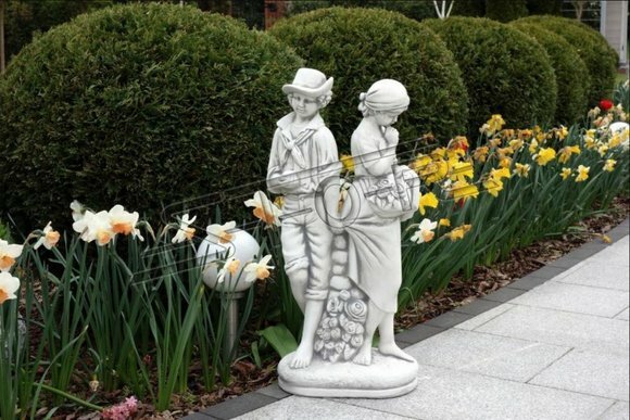 Paar 43cm Skulptur Design Figur Statue Garten Figuren Statuen Skulpturen