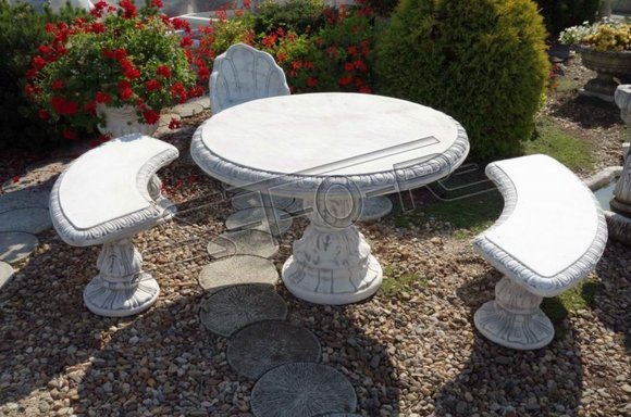 Antik Ritter Stil Tisch Garten Tische Stein Dekoration Rund Möbel Beton
