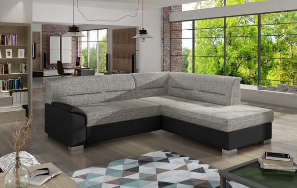 Design Ecksofa Schlafsofa Bettfunktion Couch Leder Textil Polster Sofas