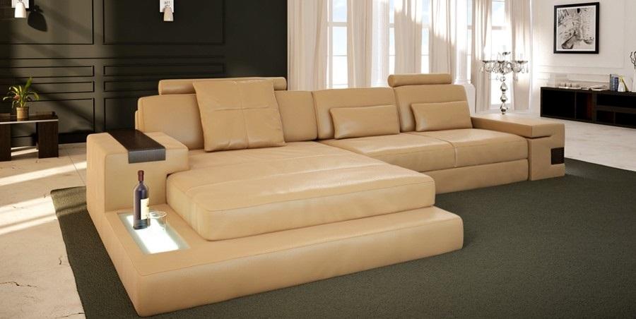 Leder LForm Wohnlandschaft Couch Big XXL Sofa Polster Ecke Garnitur